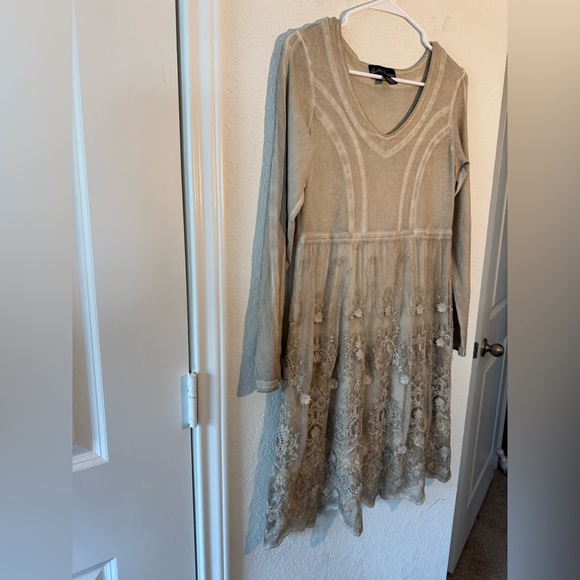 Gretty Zueger Bohemian Embroidered Long Sleeve Dress Womens Size Small - Picture 2 of 7